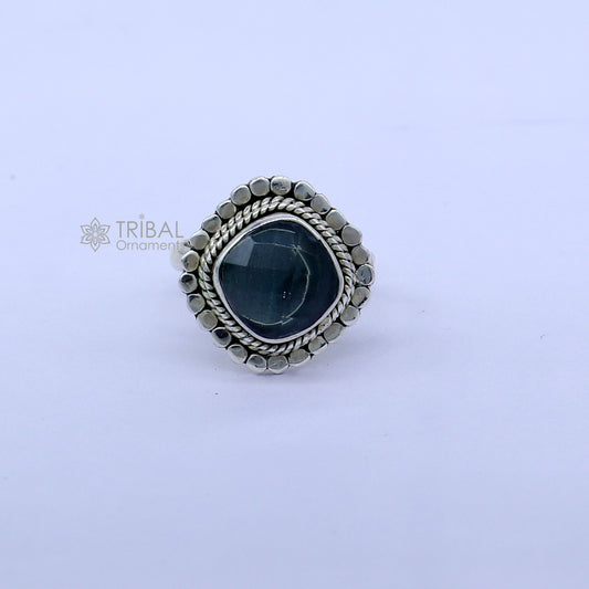 925 sterling silver black stone ring Jewelry sr723 - TRIBAL ORNAMENTS