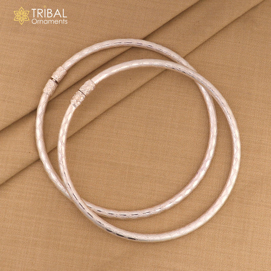 925 Sterling silver checks design traditional women's customized foot kada ankle kada bracelet tribal jewelry nsfk145 - TRIBAL ORNAMENTS