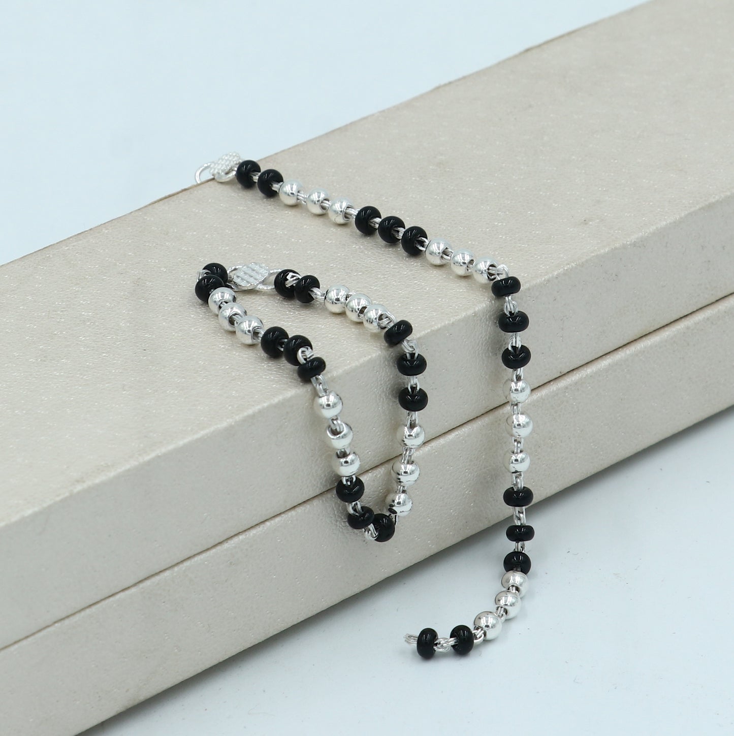 925 sterling silver customized black beads krishna necklace or baby Nazariya bracelet or anklets protect from evil eyes baby bracelet bbr504 - TRIBAL ORNAMENTS