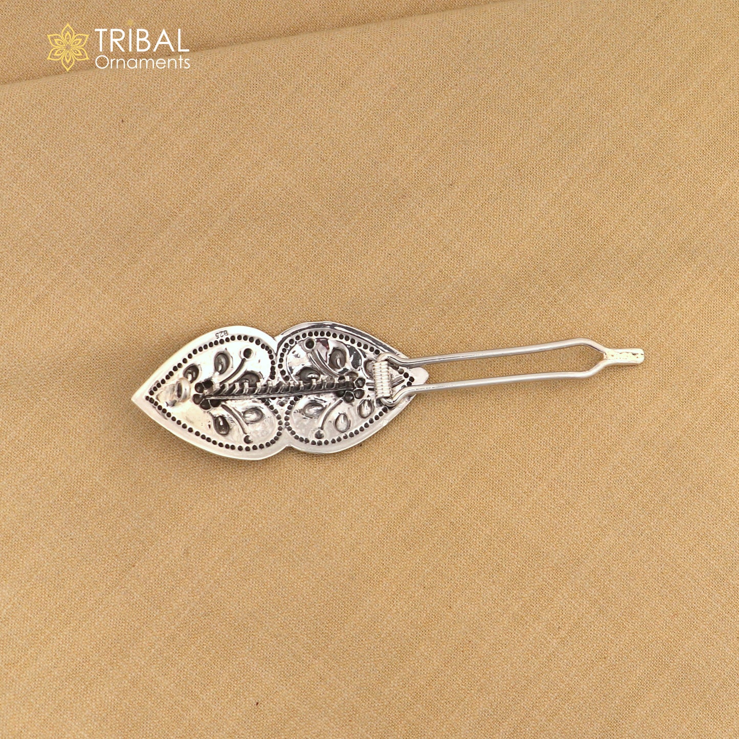 925 sterling silver customized heart and flower design hair pin clip amazing hair jewelry brides gifting hc19 - TRIBAL ORNAMENTS