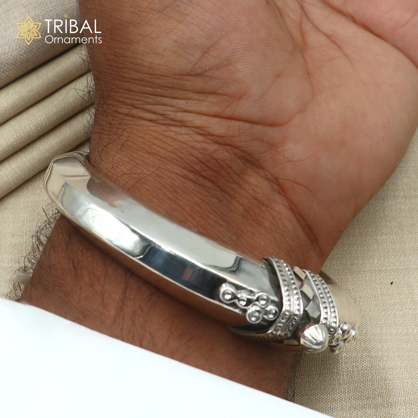 925 Sterling silver customized stylish bangle kada tribal jewelry nsk921 - TRIBAL ORNAMENTS