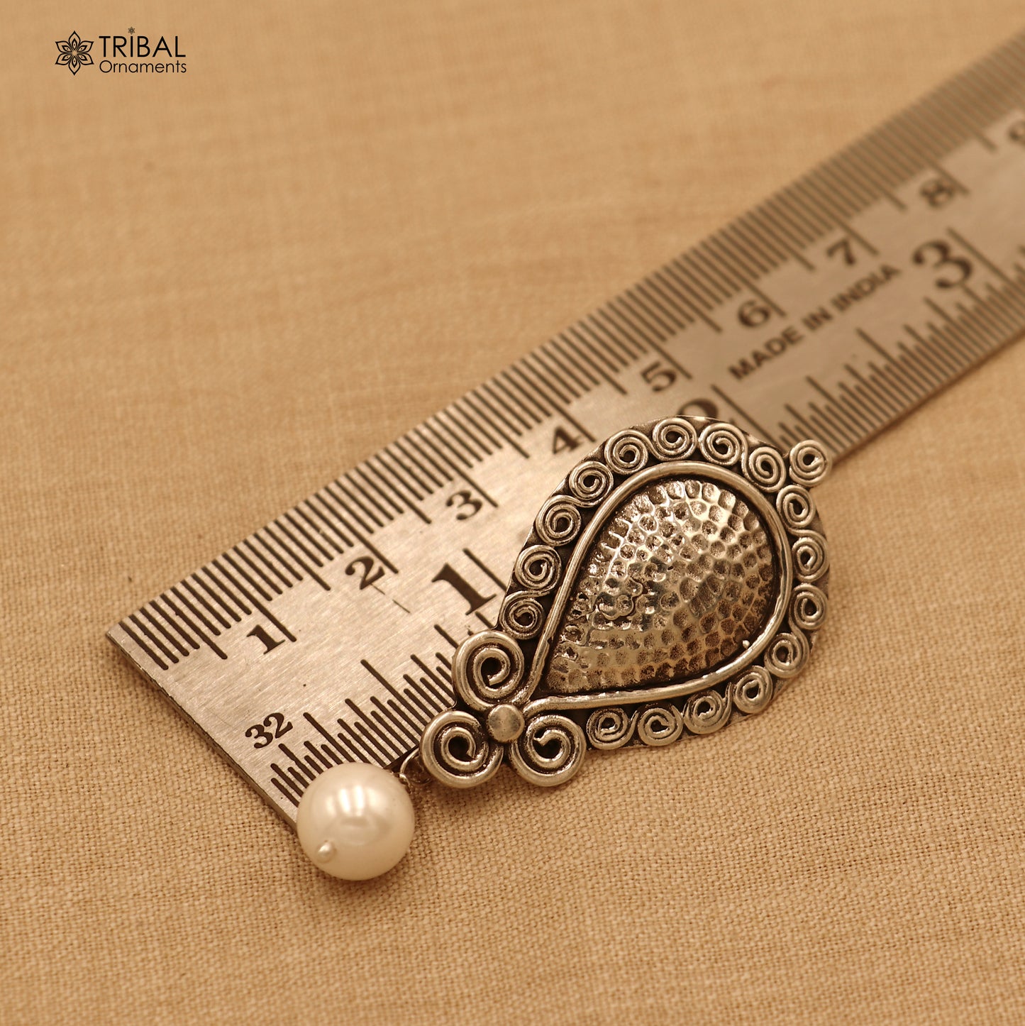 925 sterling silver ethnic vintage style traditional earring with drop dangle beads earring ear746 - TRIBAL ORNAMENTS