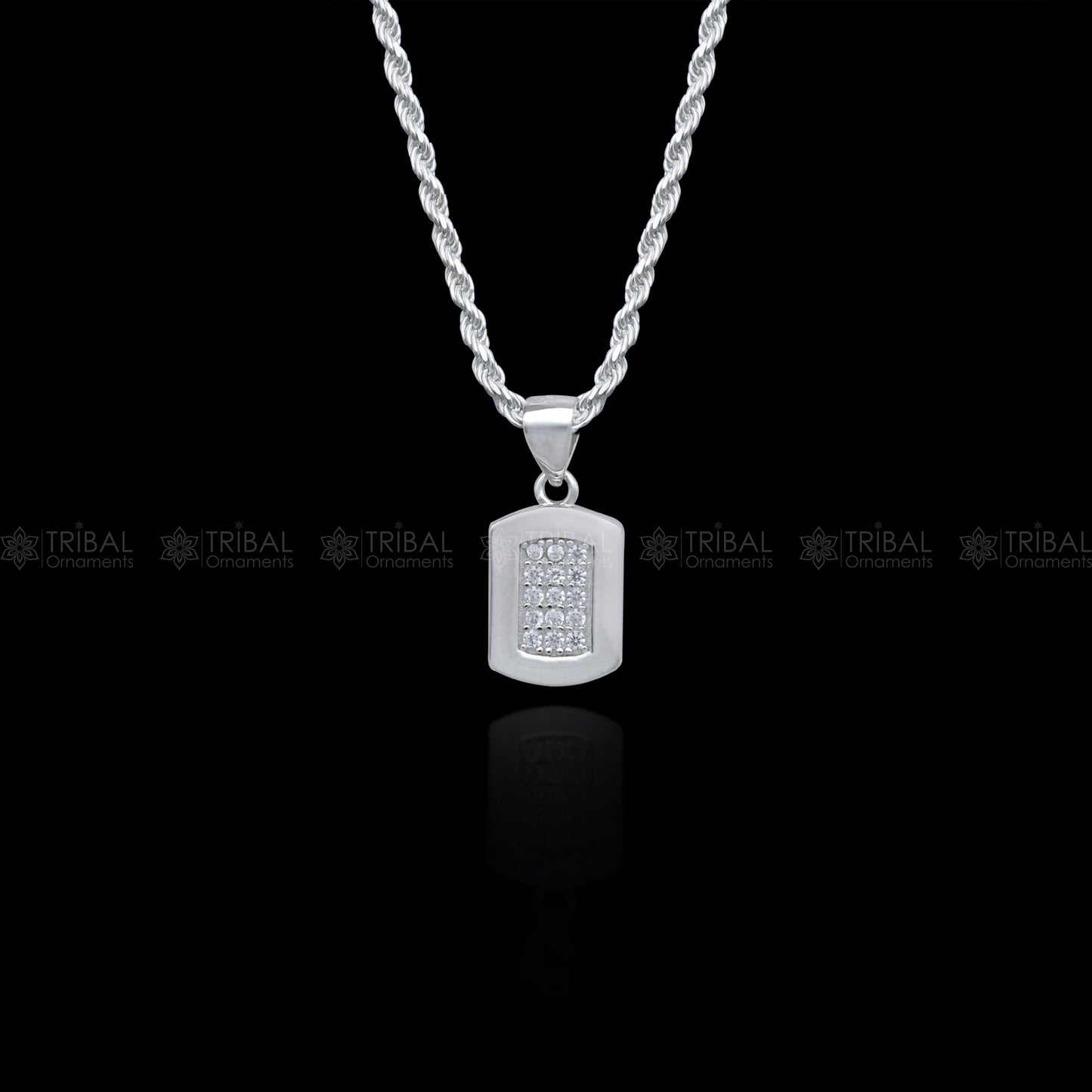925 Sterling silver Fashionable diamond cubic zirconia stone pendant set nsp974 - TRIBAL ORNAMENTS