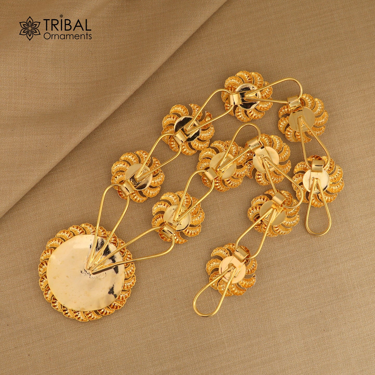 925 sterling silver flower design necklace for idols or god stautes / women's jewelry set771 - TRIBAL ORNAMENTS