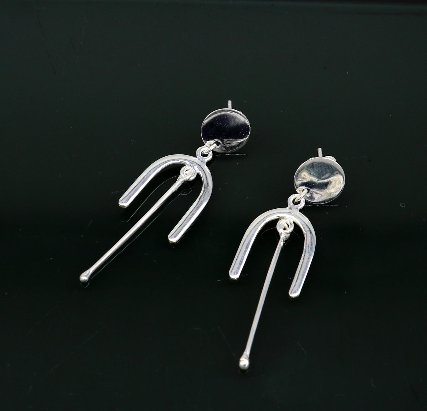 925 sterling silver flower stud earring, excellent fancy drop dangle elegant dainty light weight earrings best gifting ear696 - TRIBAL ORNAMENTS