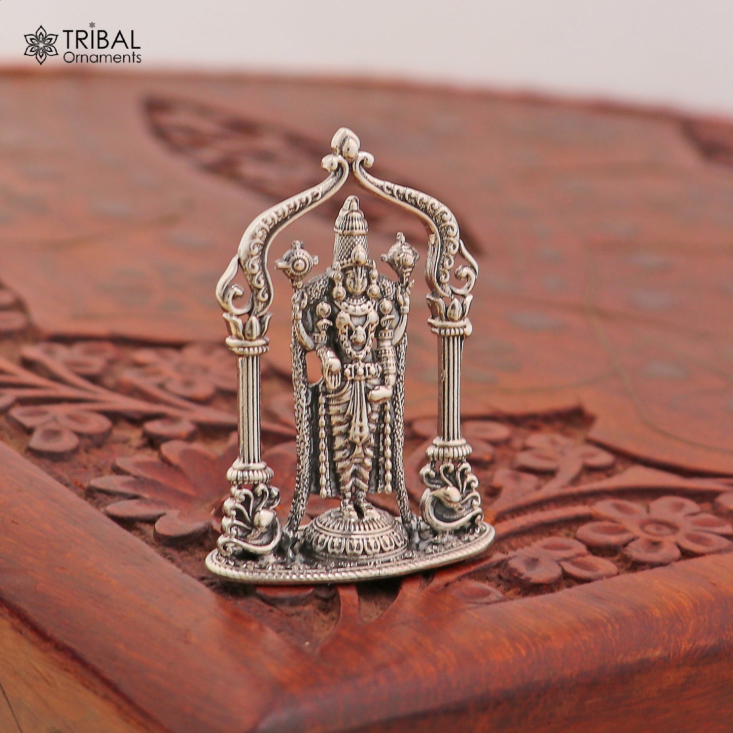 925 Sterling silver God Tirupati bala ji Murti Statue figurine, puja articles art859 - TRIBAL ORNAMENTS