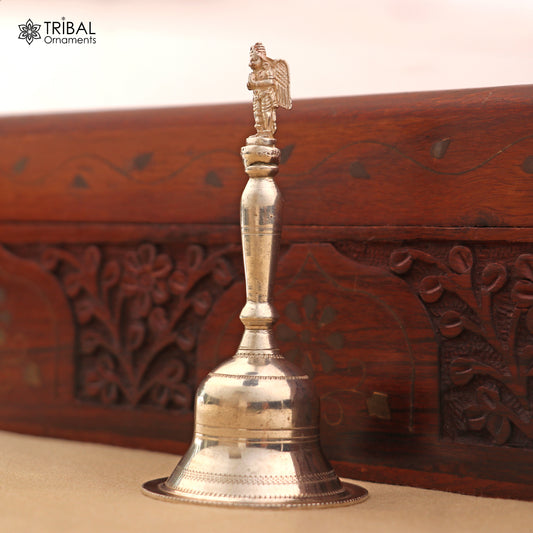 925 Sterling Silver Hand held Bell/Ghanti for pooja article art862 - TRIBAL ORNAMENTS