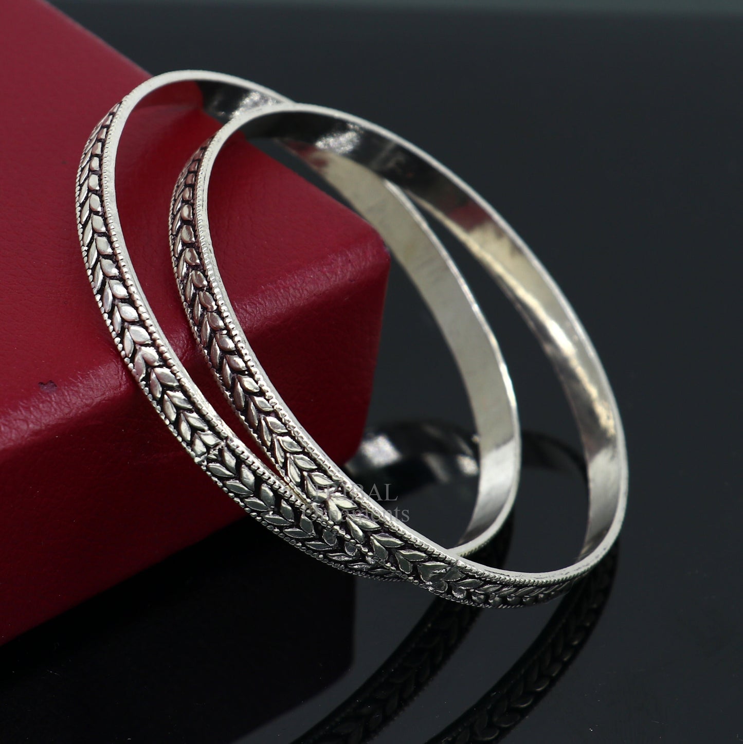 925 sterling silver handcrafted amazing Floral design bangles bracelet, fancy stylish gorgeous kangan tribal belly dance jewelry nba321 - TRIBAL ORNAMENTS