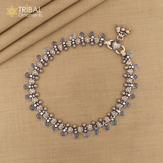 925 Sterling silver handmade anklets foot bracelet personalized gift for women's tribal jewelry nank2 - TRIBAL ORNAMENTS