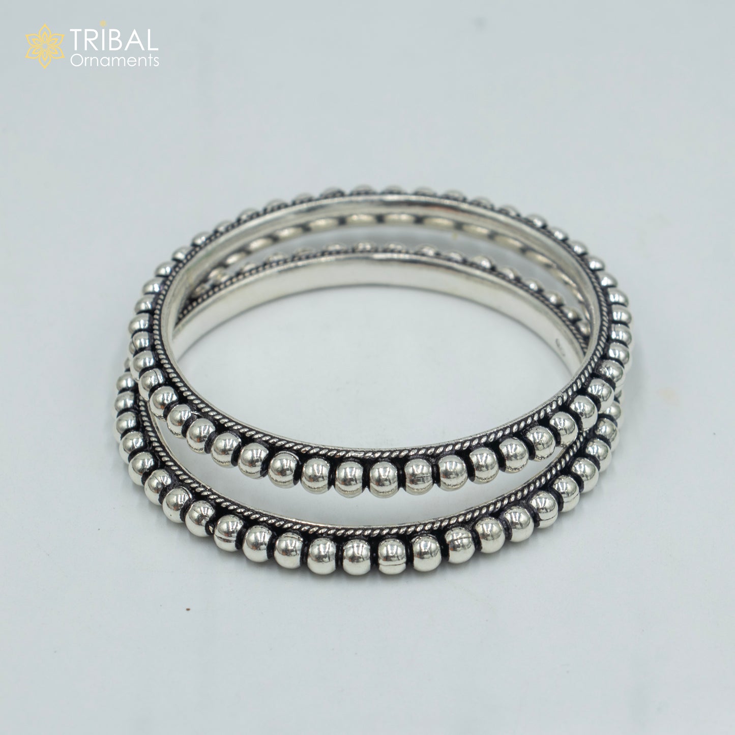 925 sterling silver handmade beaded bangle bracelet women jewelry ba441 - TRIBAL ORNAMENTS