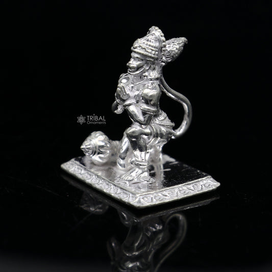925 Sterling silver handmade design Indian Idols Lord Hanumaan BajaranBali statue figurine, puja articles decorative gift diwali puja art44 - TRIBAL ORNAMENTS