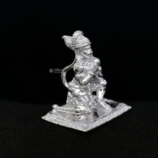 925 Sterling silver handmade design Indian Idols Lord Hanumaan BajaranBali statue figurine, puja articles decorative gift diwali puja art44 - TRIBAL ORNAMENTS
