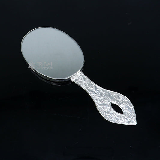 925 sterling silver handmade fabulous vintage style handmade mirror frame, amazing royal brides gifting article from India sf27 - TRIBAL ORNAMENTS