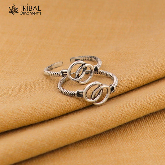 925 sterling silver handmade gorgeous design vintage style toe ring, best gifting tiny tone ring 925 stamped jewelry from india ytr04 - TRIBAL ORNAMENTS