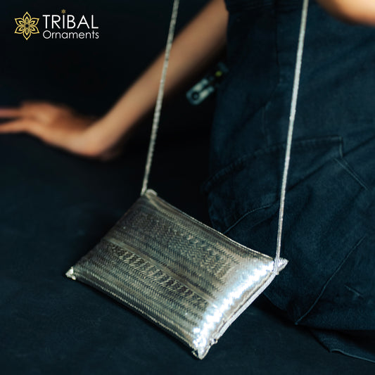 925 Sterling silver handmade hand bag/ purse /shoulder bag/Women Clutches bag002 - TRIBAL ORNAMENTS