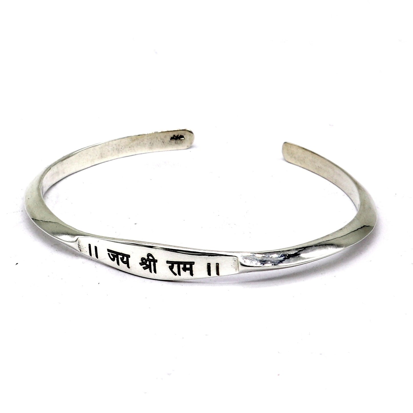 925 Sterling silver handmade "jai shree ram" mantra bracelet kada, Personalized Any word for gifting cuff219 - TRIBAL ORNAMENTS