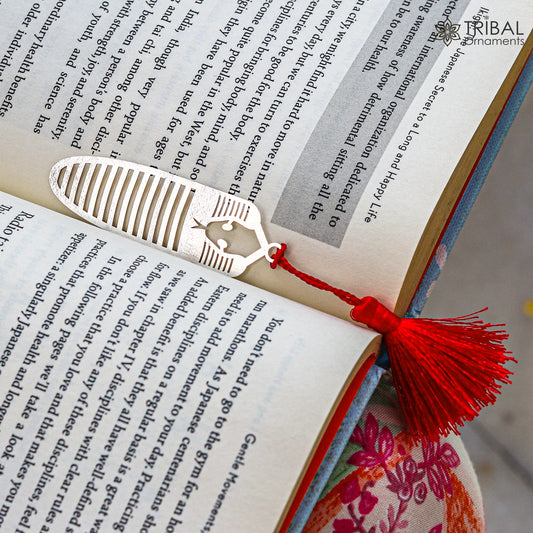925 Sterling silver handmade silver fish design bookmark customized jewellery su1337 - TRIBAL ORNAMENTS