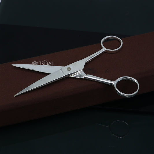925 sterling silver handmade solid scissor, amazing unique silver tools for gifting to idols or puja articles su1307 - TRIBAL ORNAMENTS