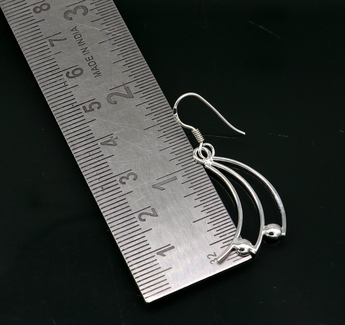 925 sterling silver handmade unique design dainty elegant plain trendy fancy hoop earring, drop dangle geometric earring gift to her ear714 - TRIBAL ORNAMENTS