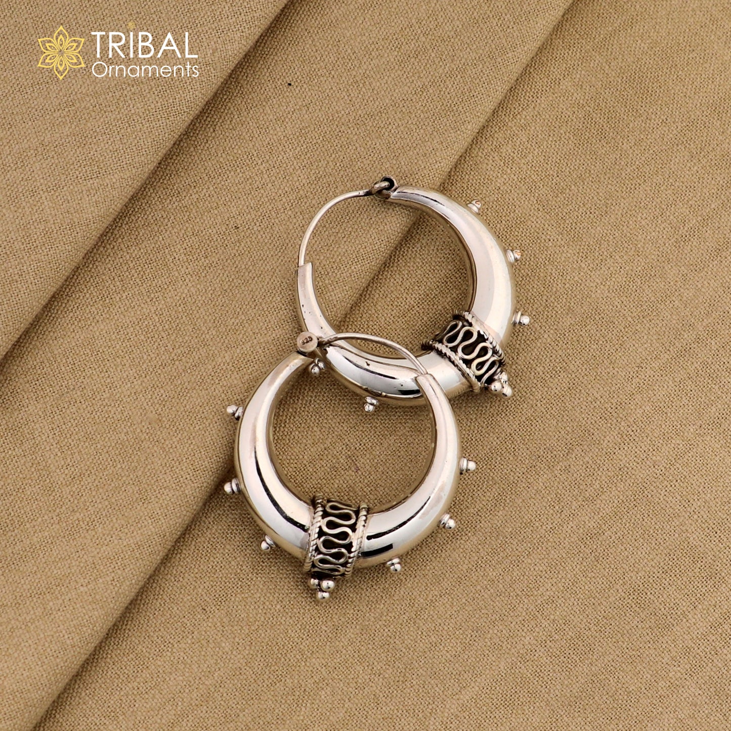925 sterling silver handmade unique traditional cultural ethnic hoops earring bali for men's or girl's best dancing jewelry s1124 - TRIBAL ORNAMENTS