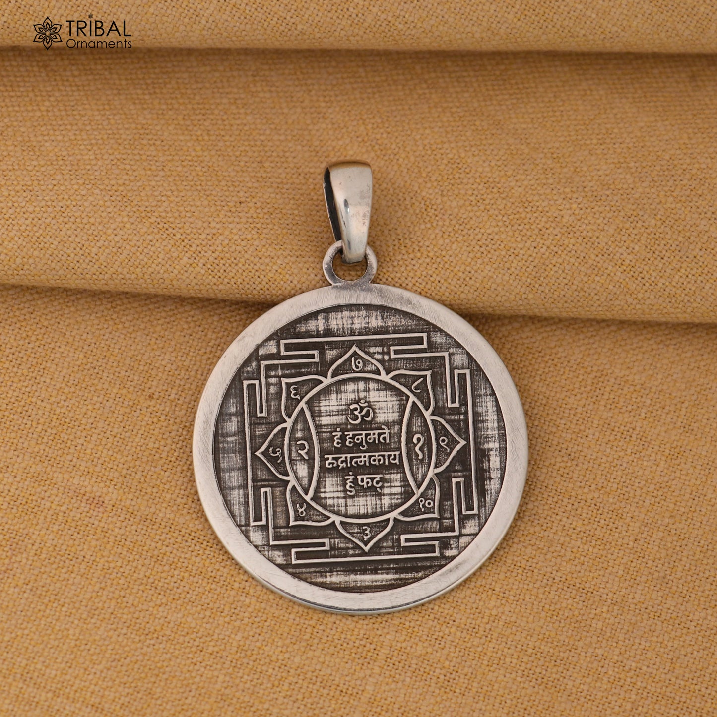 925 sterling silver Hanuman yantra unisex pendant nsp1088 - TRIBAL ORNAMENTS