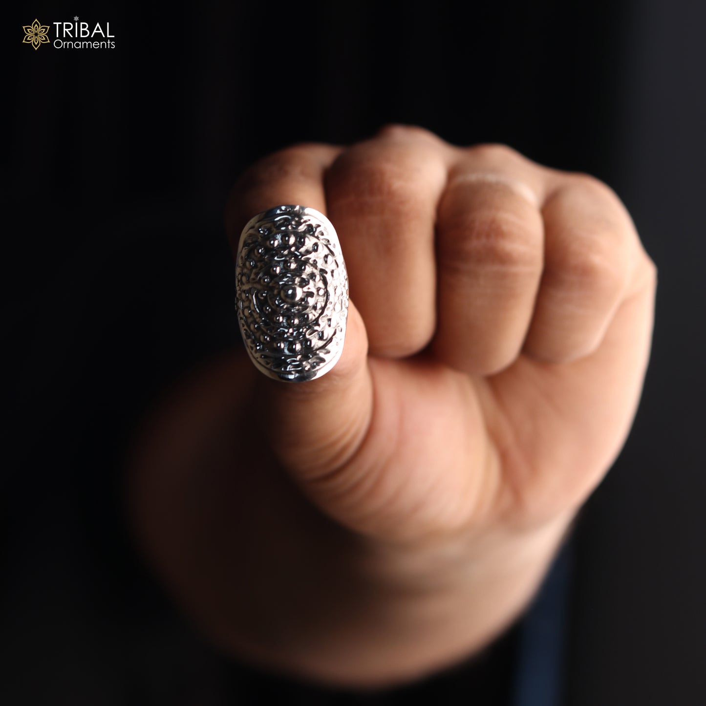 925 sterling silver heavy dome style ring men's Jewelry sr759 - TRIBAL ORNAMENTS