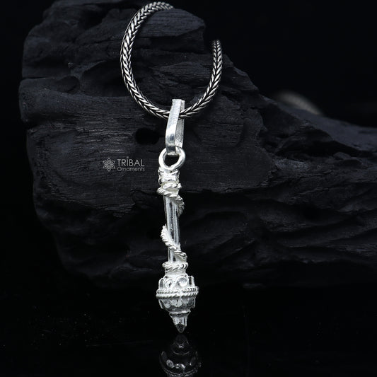 925 sterling silver Lord Hanuman Weapon Gota/ Gada, divine pendant nsp845 - TRIBAL ORNAMENTS