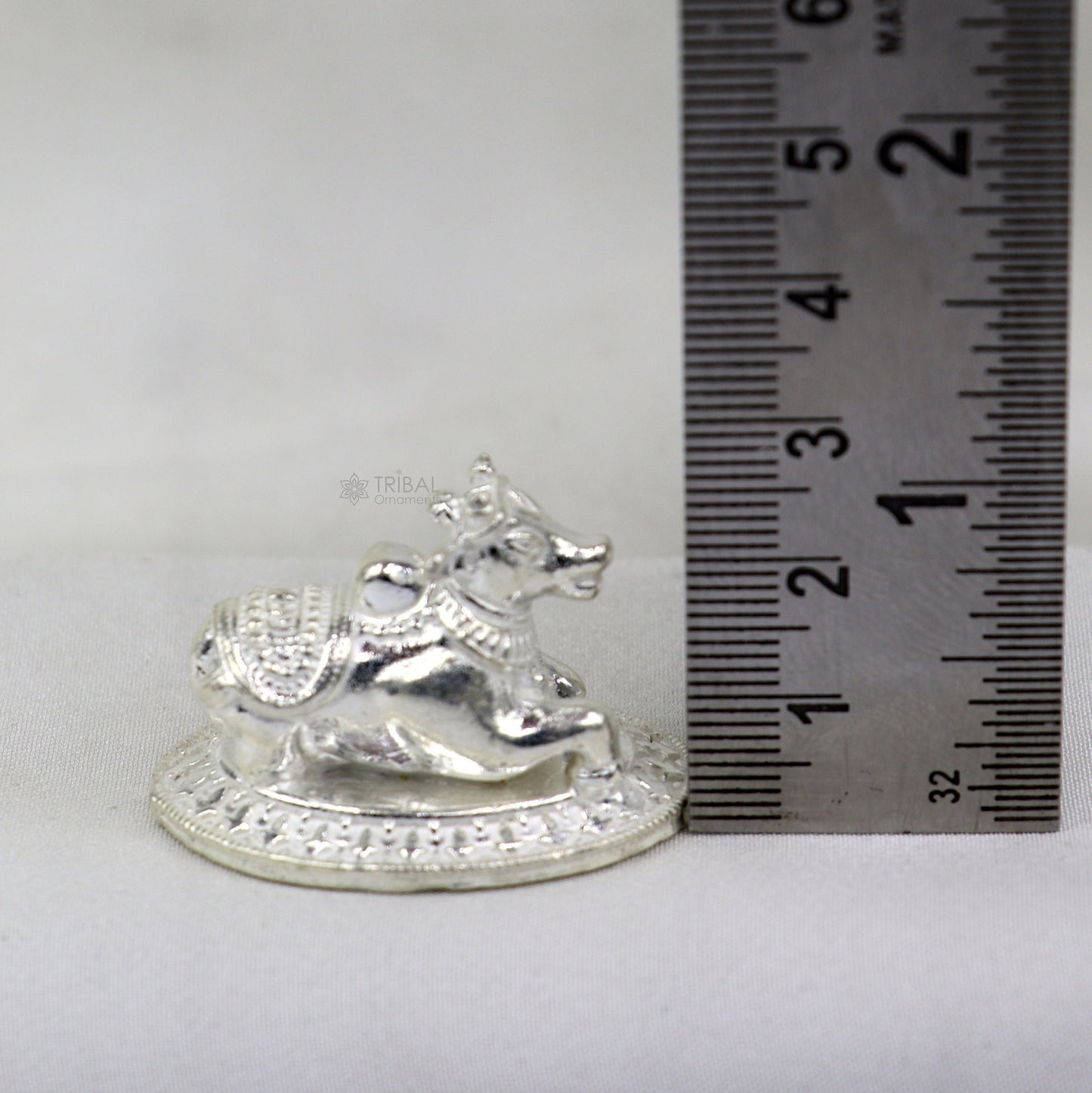 925 Sterling silver Lord Shiva Vahan Nandi Maharaj handmade small article for puja, best gift for lord Shiva, divine Nandi statue art779 - TRIBAL ORNAMENTS