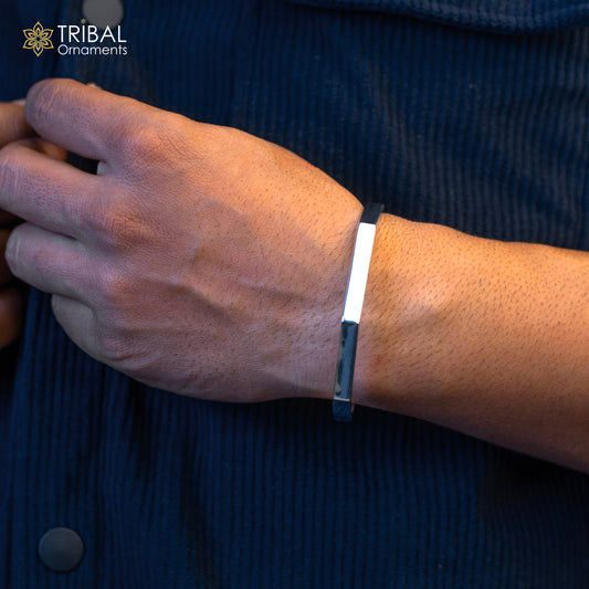 925 sterling silver plain shiny bright bangle bracelet kada, excellent personalized gifting adjustable fancy bangle men's or girls cuff72 - TRIBAL ORNAMENTS