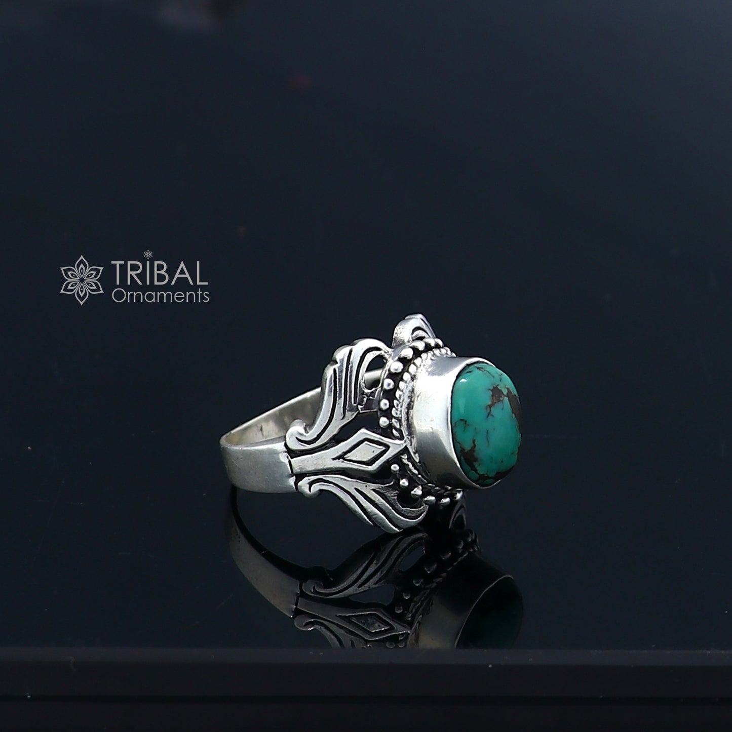 925 sterling silver turquoise stone ring Jewelry sr720 - TRIBAL ORNAMENTS
