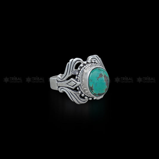 925 sterling silver turquoise stone ring Jewelry sr720 - TRIBAL ORNAMENTS