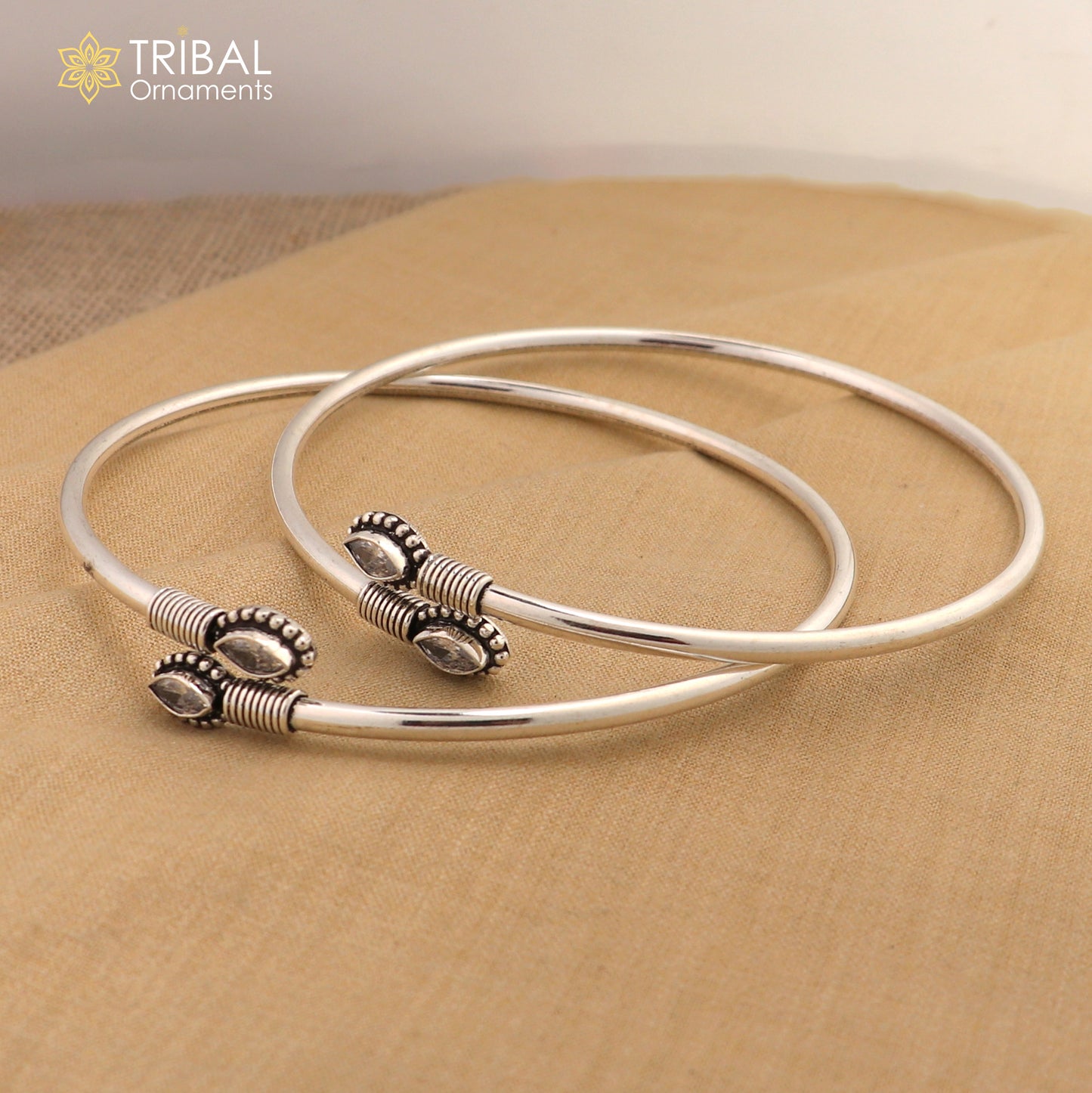 925 sterling silver white stone customized foot bracelet anklet kada ethnic jewelry nsfk137 - TRIBAL ORNAMENTS