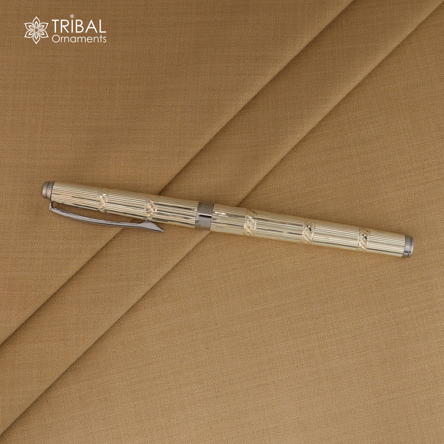 925 Sterling silver work writing ball pen, best silver gifting article from india art845 - TRIBAL ORNAMENTS