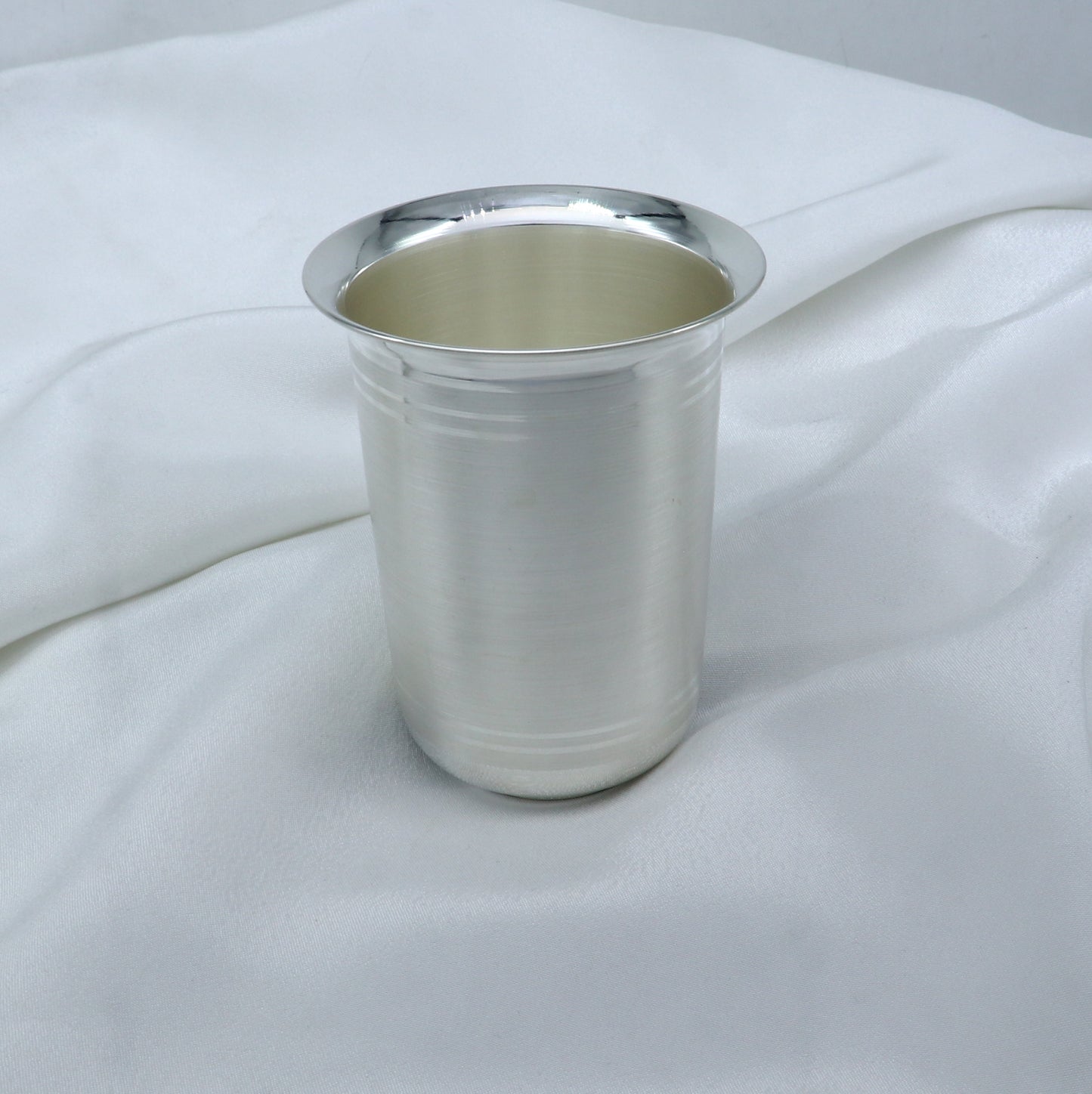 925 fine silver water and milk cup tumbler by Tribal Ornaments, 150ML capacity, handmade silver baby food flask and utensils.