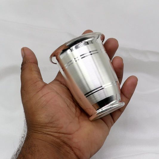 999 pure fine silver handmade water milk cup tumbler, 150ML capacity silver tumbler, silver baby food flask, silver utensils gift sv294 - TRIBAL ORNAMENTS