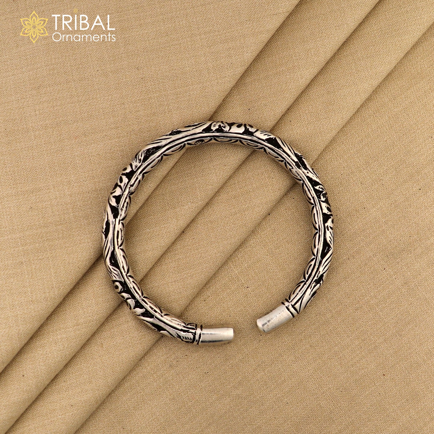 Exclusive oxidized design 925 sterling silver chitai nakshi work handmade unisex cuff bangle bracelet kada, best gifting jewelry nssk764 - TRIBAL ORNAMENTS