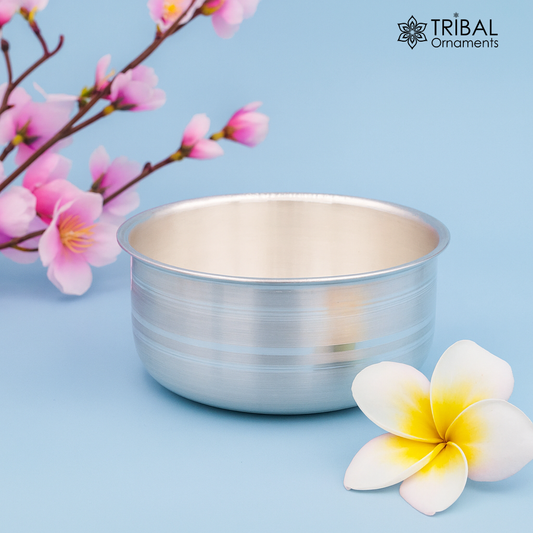 Handmade 999 fine silver baby bowl, excellent silver utensils from india, plain high quality silver vessels, silver kitchen utensils sv41 - TRIBAL ORNAMENTS