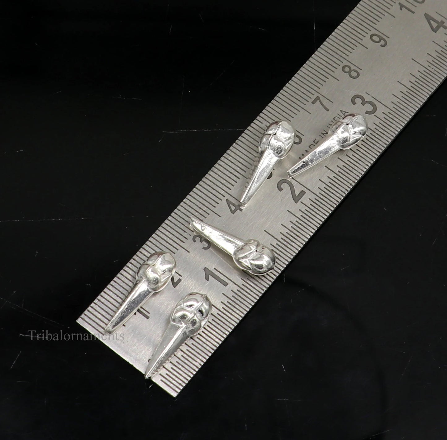 Set of 5 sterling silver dry fruit and cloves for puja rituals, handmade tribal ornaments by TRIBAL ORNAMENTS.
