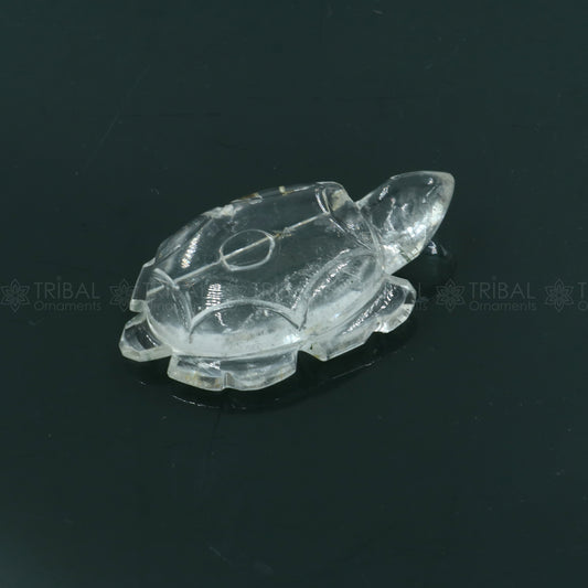 Natural sphatik crystal stone divine tortoise or turtle statue, amazing sphatik tortoise for wealth and prosperity art799 - TRIBAL ORNAMENTS