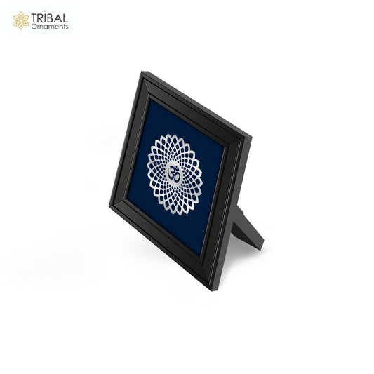 Om silver mandala style frame 925 sterling silver light weight gifting article sf32 - TRIBAL ORNAMENTS