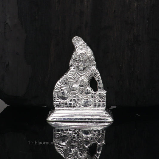 Sterling silver handmade design Indian Idols Lord krishna Laddu Gopala statue figurine, puja articles decorative gift diwali puja art44 - TRIBAL ORNAMENTS