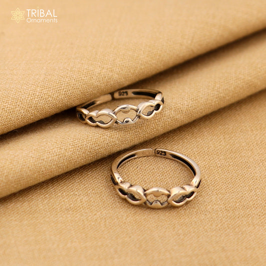 Traditional design 925 sterling silver vintage handmade toe ring belly dance women's jewelry awesome tribal jewelry Rajasthan India ytr24 - TRIBAL ORNAMENTS