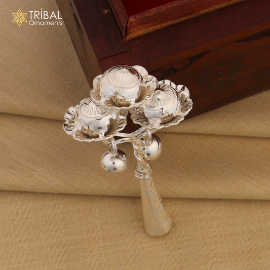 Vintage design new born baby gifting bells toy, baby krishna gifting toy, silver whistle, silver article su191 - TRIBAL ORNAMENTS