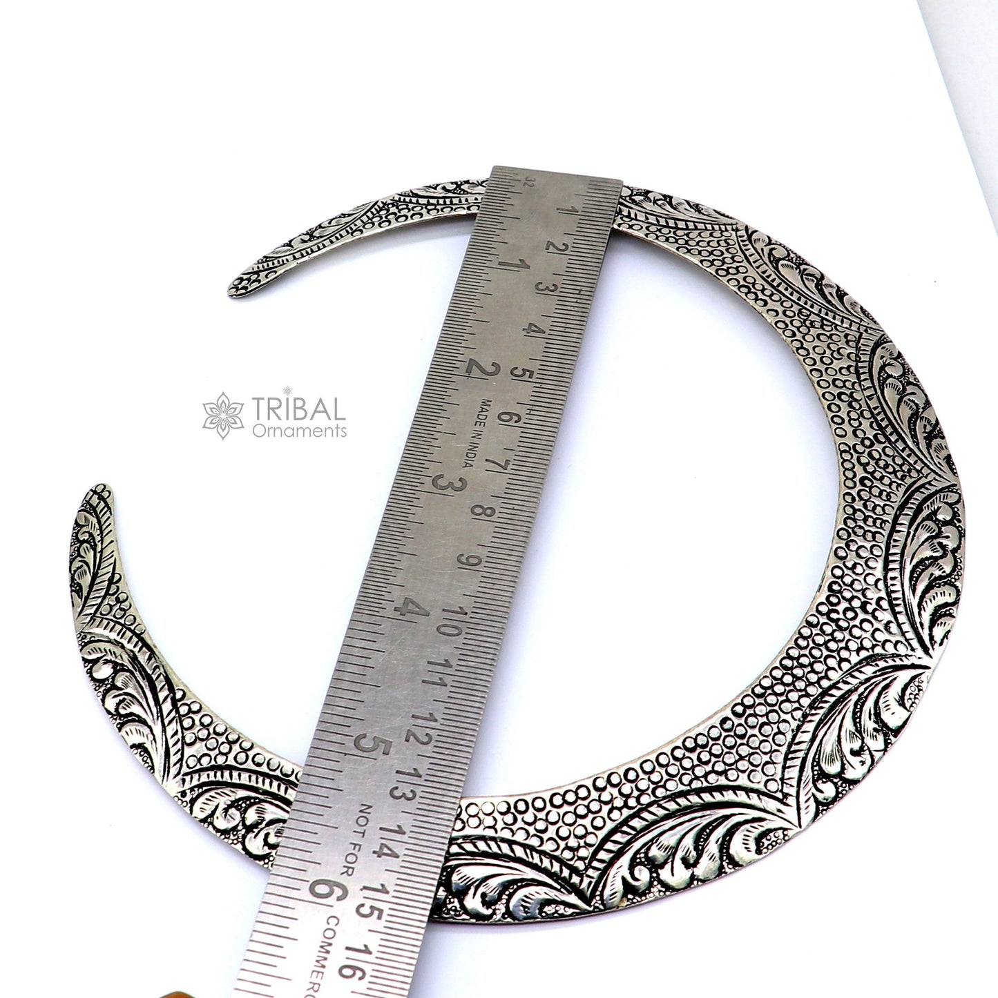 Vintage Indian tribal style 925 sterling silver Chitai Kandrai work Choker necklace from TRIBAL ORNAMENTS, traditional jewelry set.