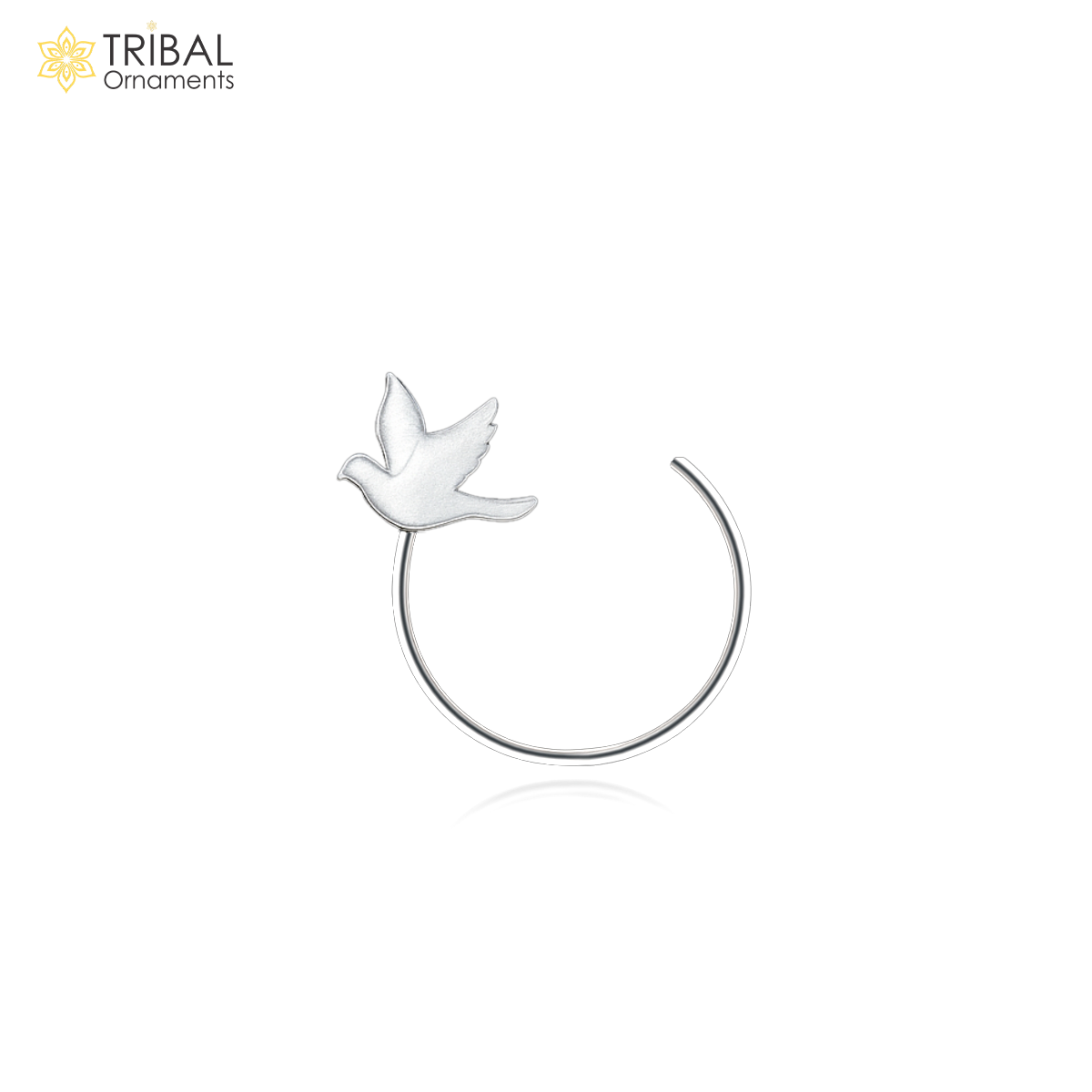 925 sterling silver bird design nose pin u band tribal jewelry np62 - TRIBAL ORNAMENTS