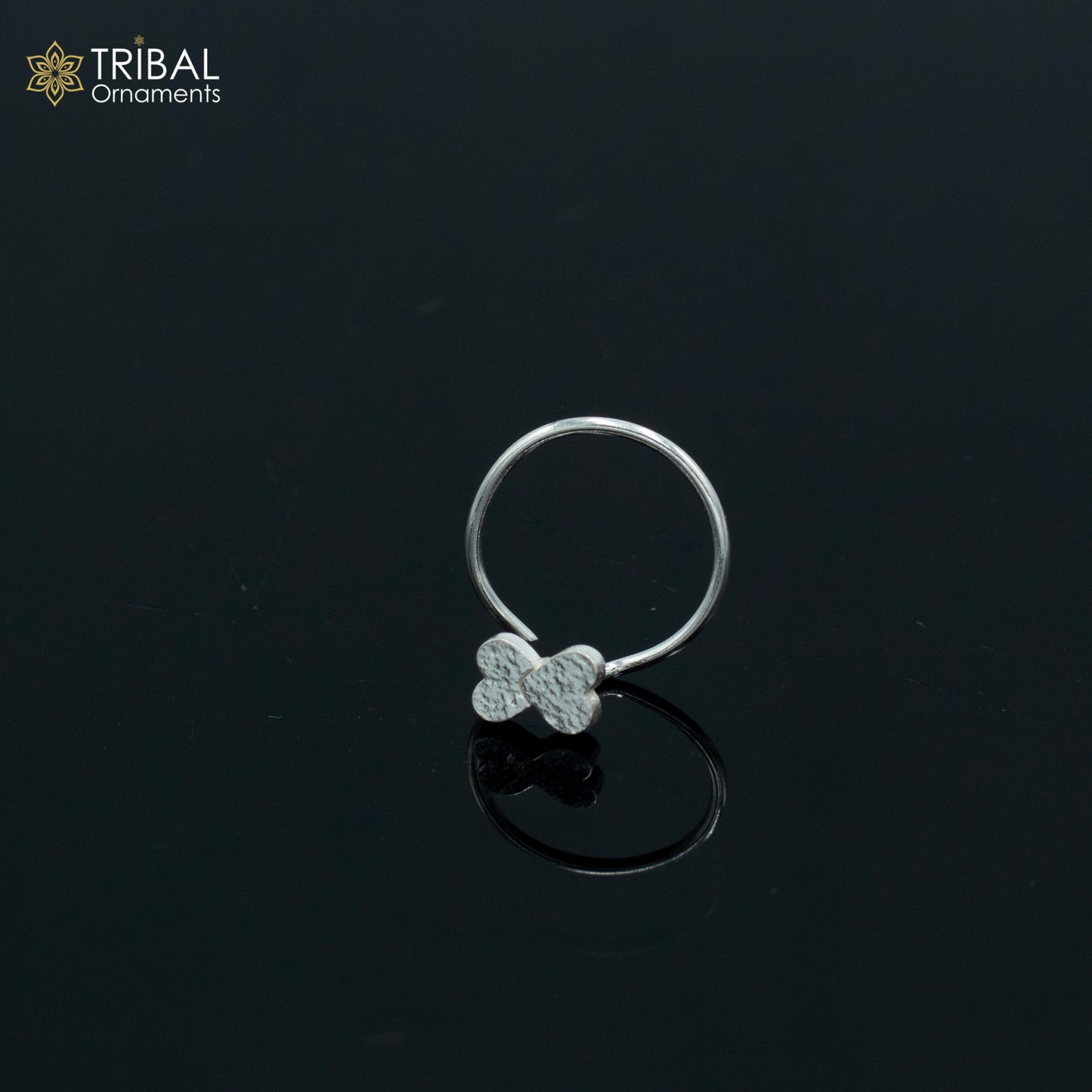 925 sterling silver heart design handmade fabulous nose pin u band tribal jewelry np74 - TRIBAL ORNAMENTS