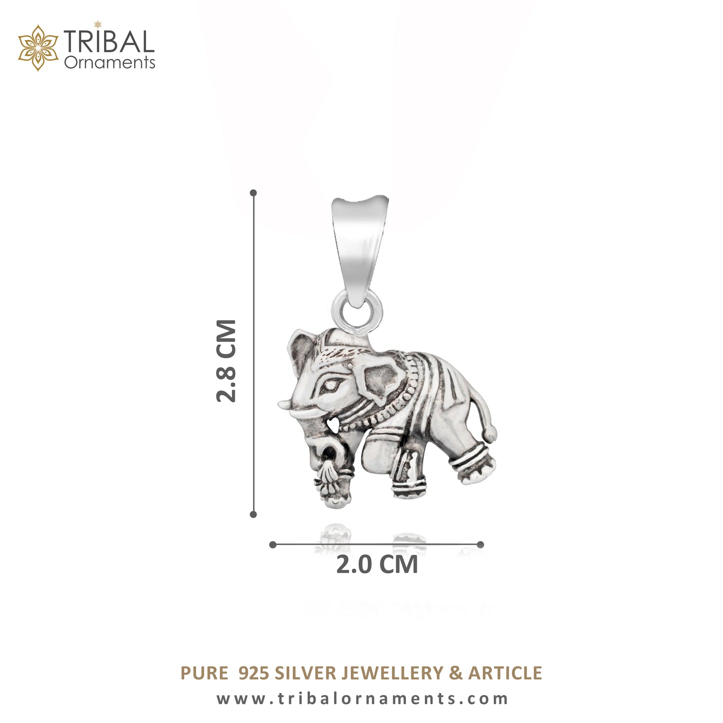 925 sterling silver amazing design small elephant pendant amazing exclusive divine pendant necklace gifting jewelry india ssp1581 - TRIBAL ORNAMENTS