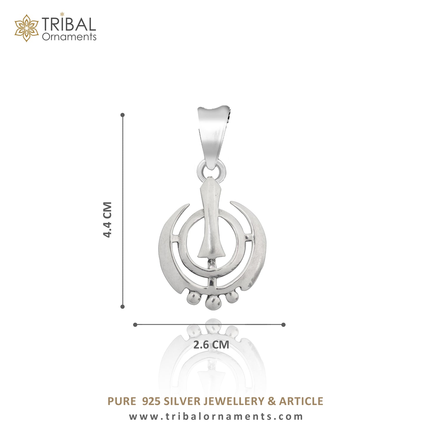 925 sterling silver customized design khalsa Waheguru symbol pendant, sikha Sardar logo pendant, best blessing pendant from india ssp1558 - TRIBAL ORNAMENTS