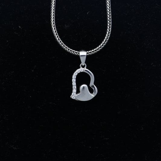 925 Sterling silver diamond heart design pendant nsp941 - TRIBAL ORNAMENTS