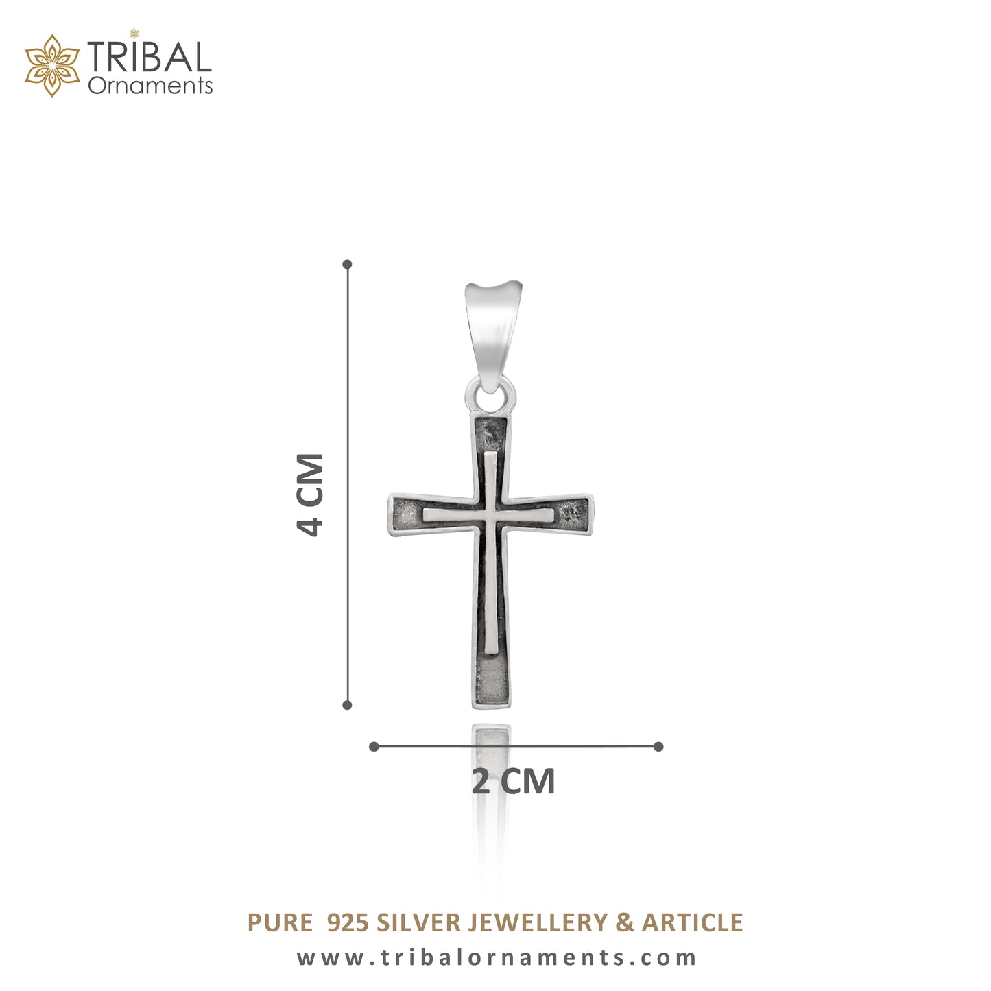 925 sterling silver handmade cross stylish pendant necklace for men with chain unisex jewellery nsp999 - TRIBAL ORNAMENTS